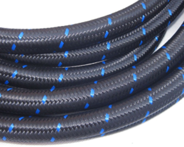 High Temperature AN4 To AN16 Rubber Flexible Black Nylon Braided Hose